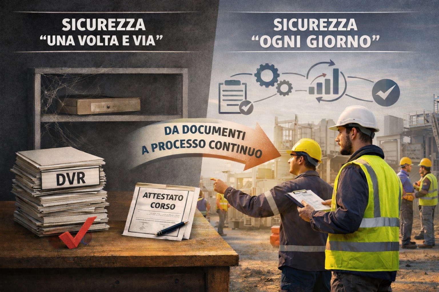 sicurezza-processo Sicurezza sul lavoro come processo continuo, dal documento alla gestione quotidiana