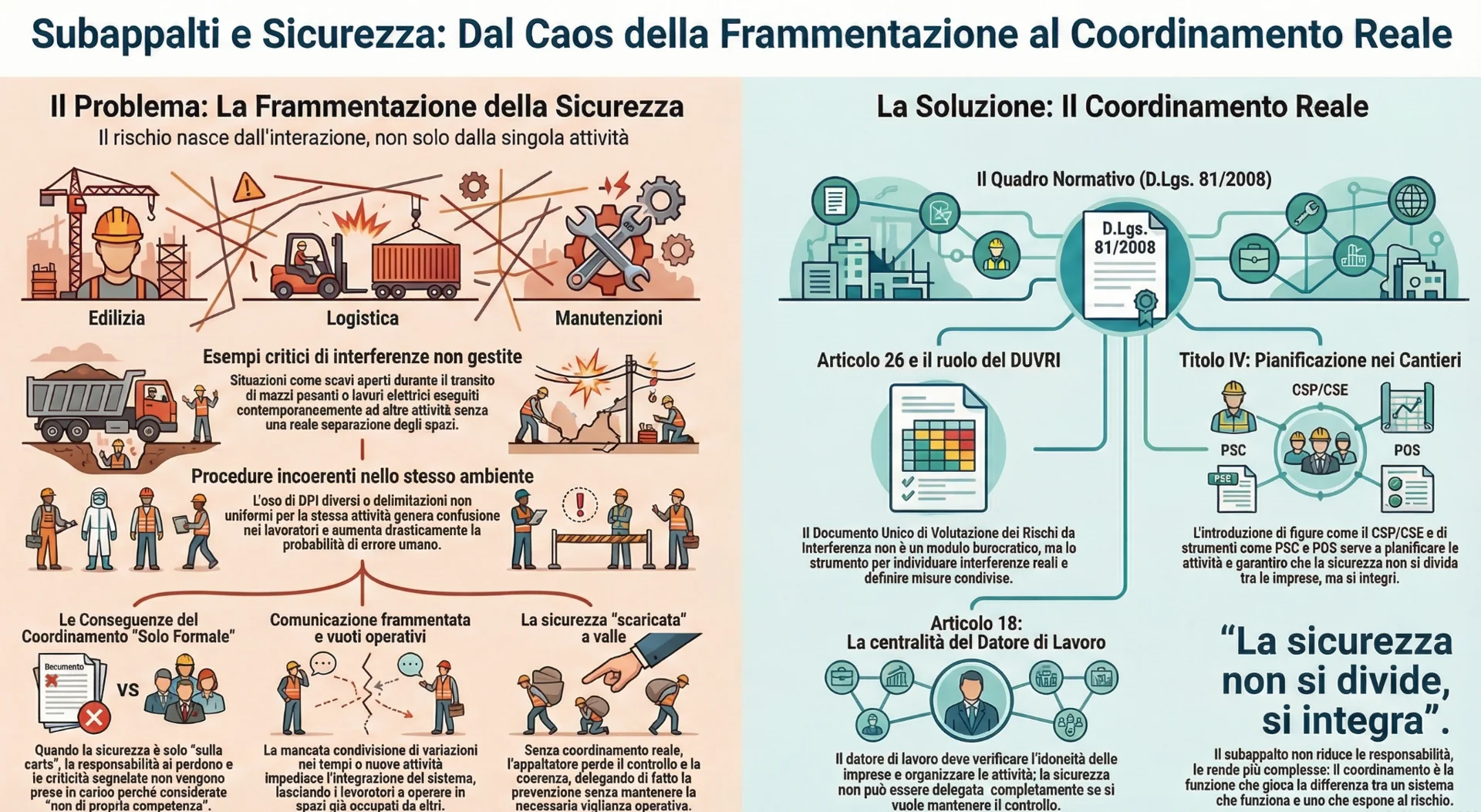 subappalti-sicurezza-frammentazione-controllo Subappalti e sicurezza sul lavoro: gestione delle interferenze e coordinamento tra imprese secondo D.Lgs. 81/2008 e DUVRI.