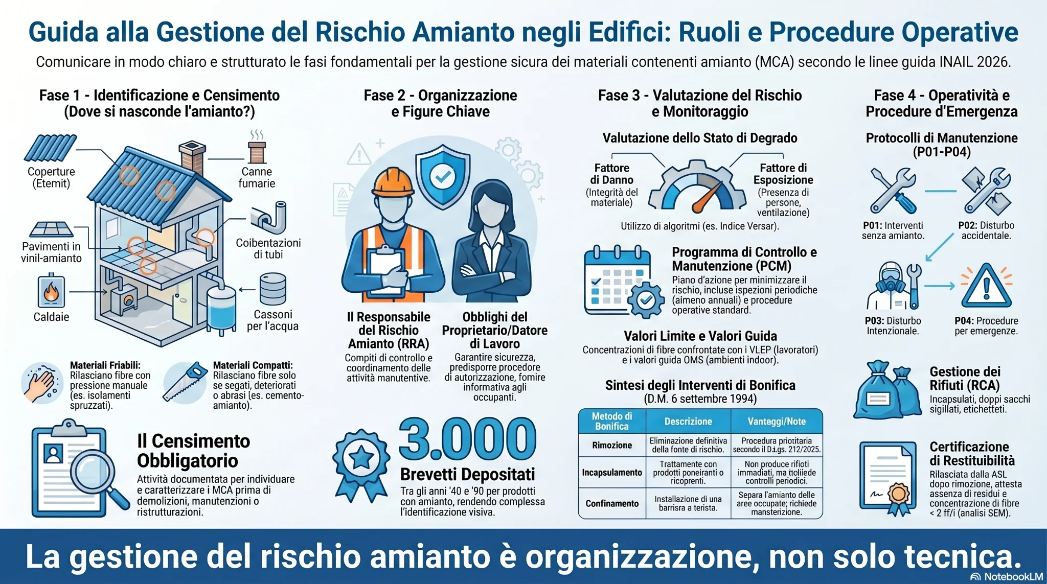 Gestione del rischio amianto negli edifici – fasi operative INAIL 2026